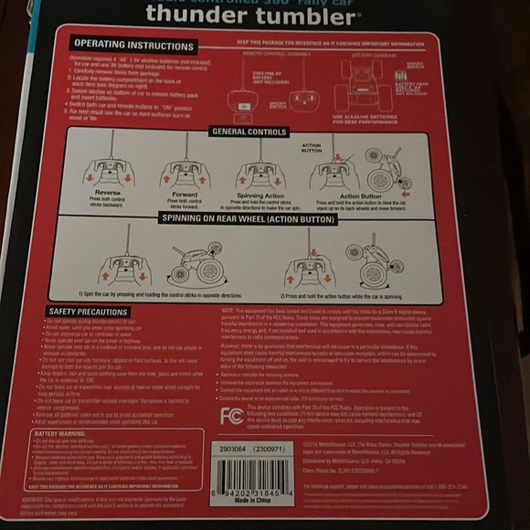 NIB Radio Controlled 360 Rally Car Thunder Tumbler Red - Picture 14 of 14
